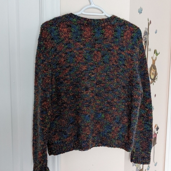 VINTAGE rainbow knit sweater Medium @G - Picture 5 of 9